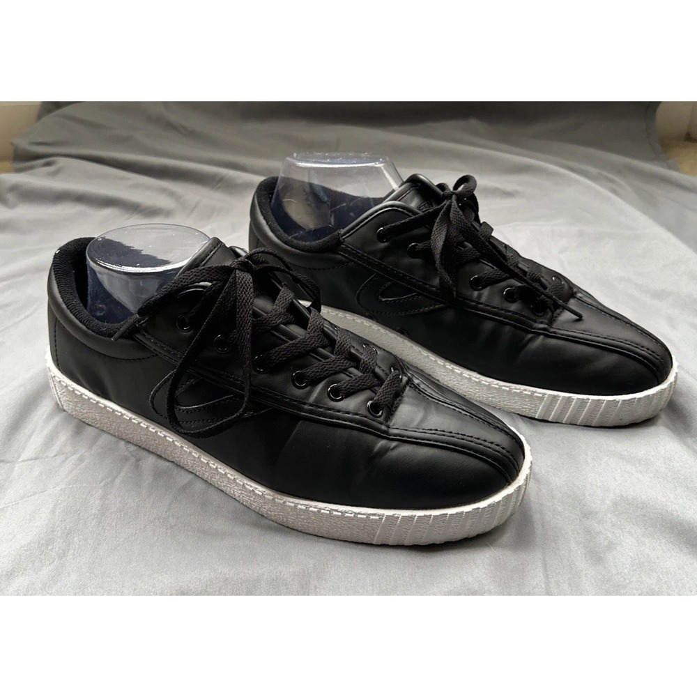 Tretorn Militia PU Low Top‎ Court Sneakers Black Men's 9.5 M Comfort Insole